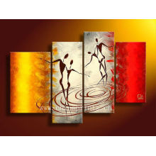Pintura a óleo decorativa do dançarino de 4 painéis